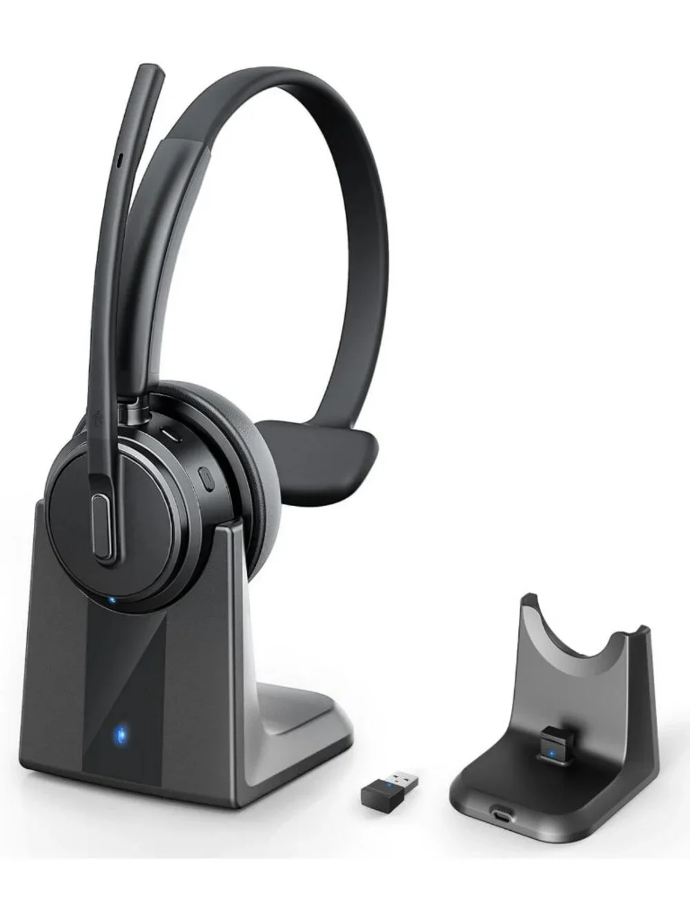 Bluetooth Wireless Headset with Mic, ENC Noise Cancelling, Ideal for Work